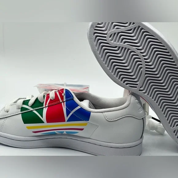 adidas Shoes Adidas Superstar Pure Sneakers Mens 65 Colurful Trefoil Cloud White Fu959 Poshmark
